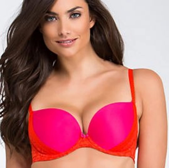 30DDD Passionata Chantelle Bra 30F Pink Plunge5919 - Picture 2 of 11